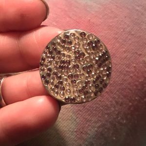 Coach pave purple disc cocktail ring